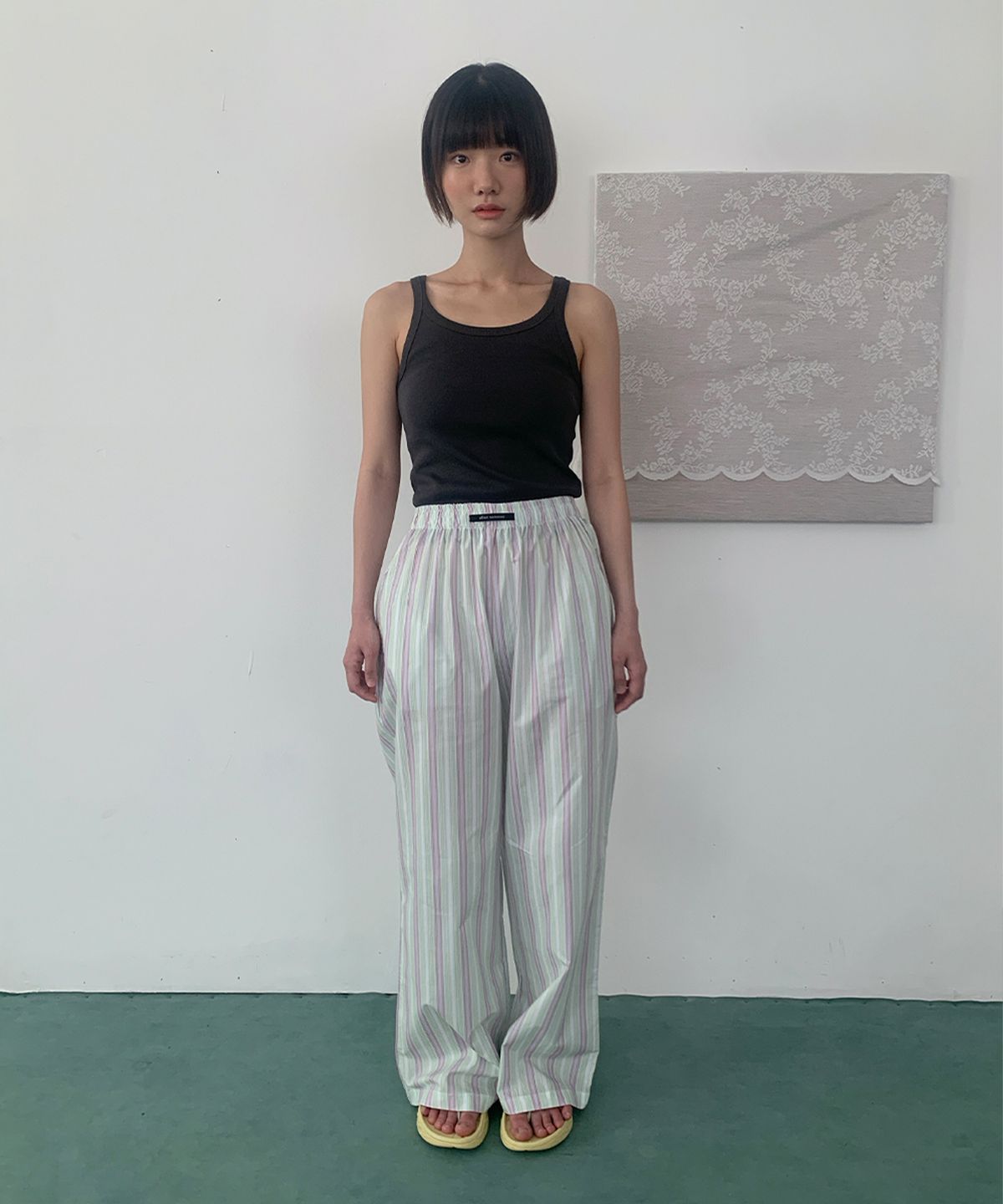 애프터썸머(AFTERSUMMER) market one-mile stripe pants (mint)