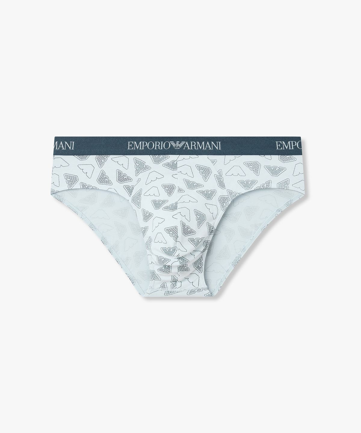 엠포리오 아르마니 언더웨어(EMPORIO ARMANI UNDERWEAR) 남성 아웃라인 로고 패턴 브리프_라이트 블루 08M6111306