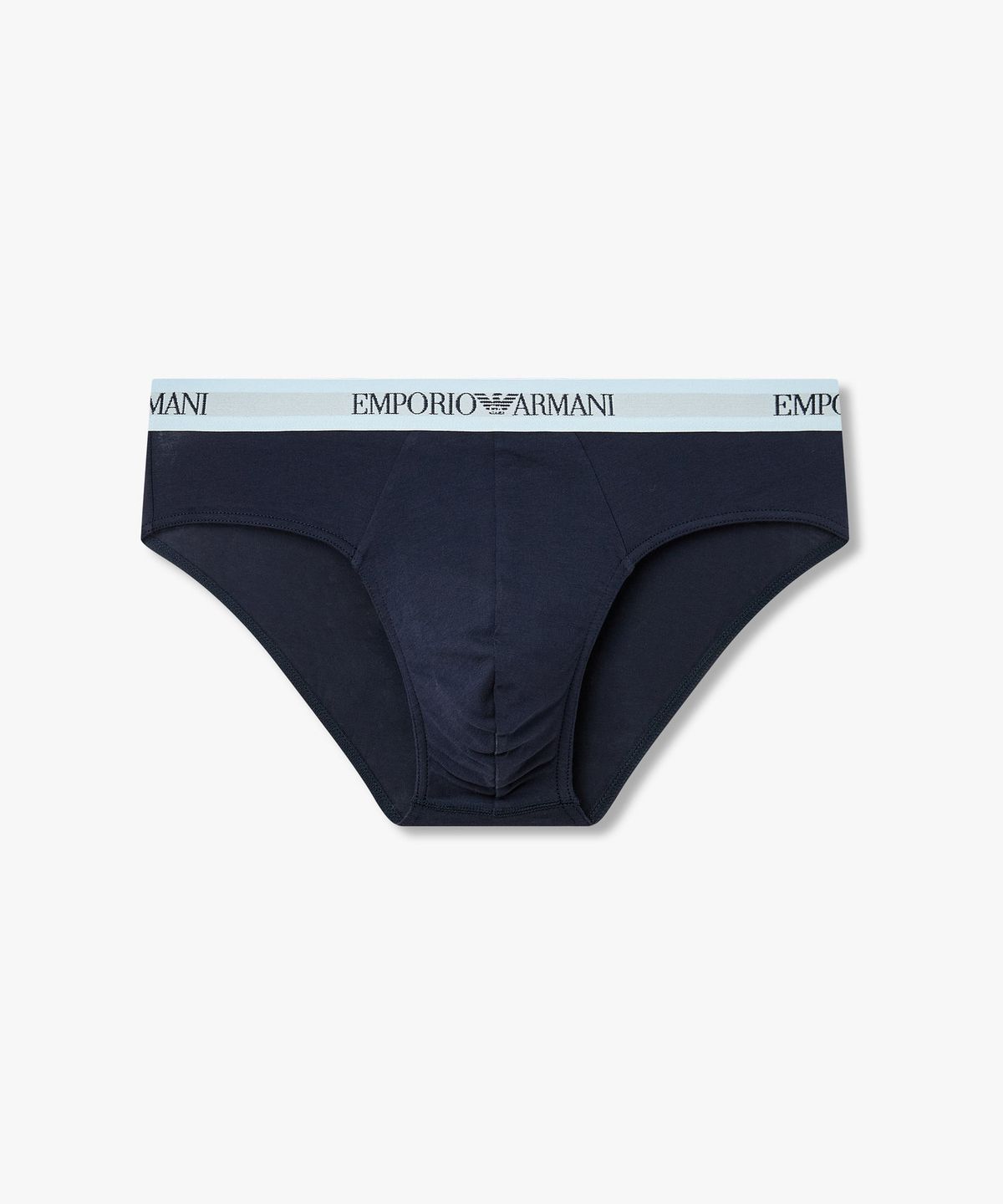 엠포리오 아르마니 언더웨어(EMPORIO ARMANI UNDERWEAR) 남성 자카드 로고 배색 밴딩 브리프_네이비 08M6111305