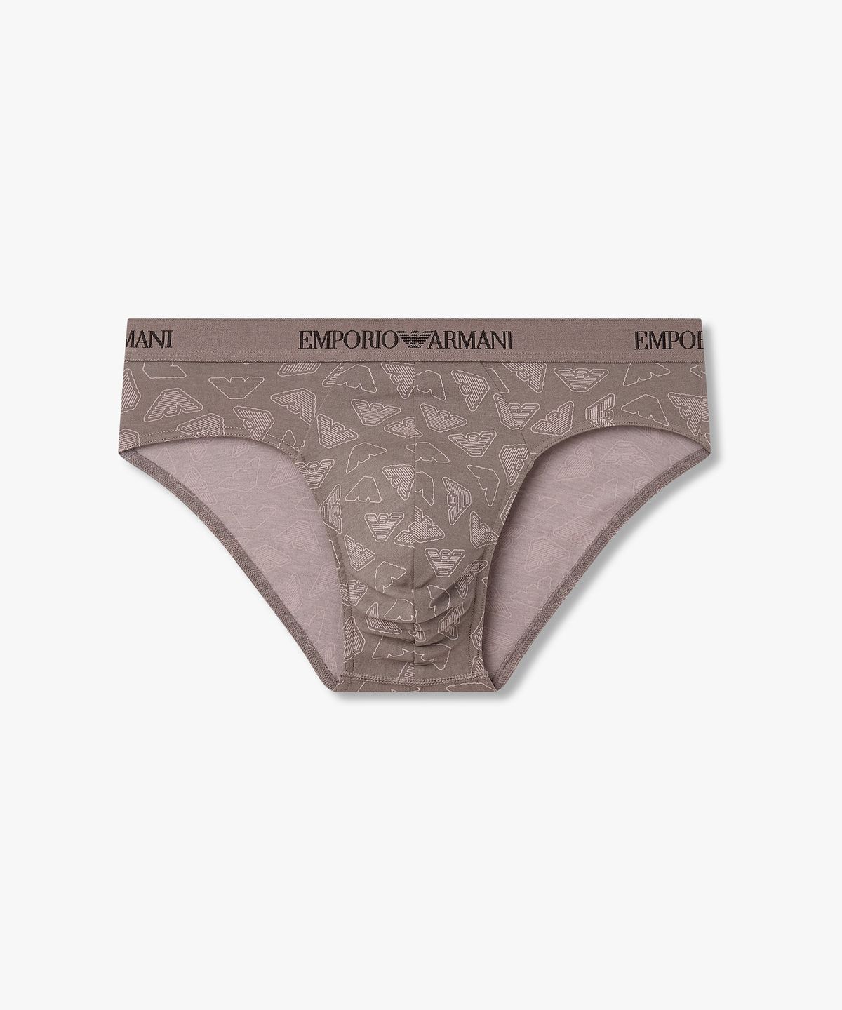 엠포리오 아르마니 언더웨어(EMPORIO ARMANI UNDERWEAR) 남성 아웃라인 로고 패턴 브리프_초코 08M6111303