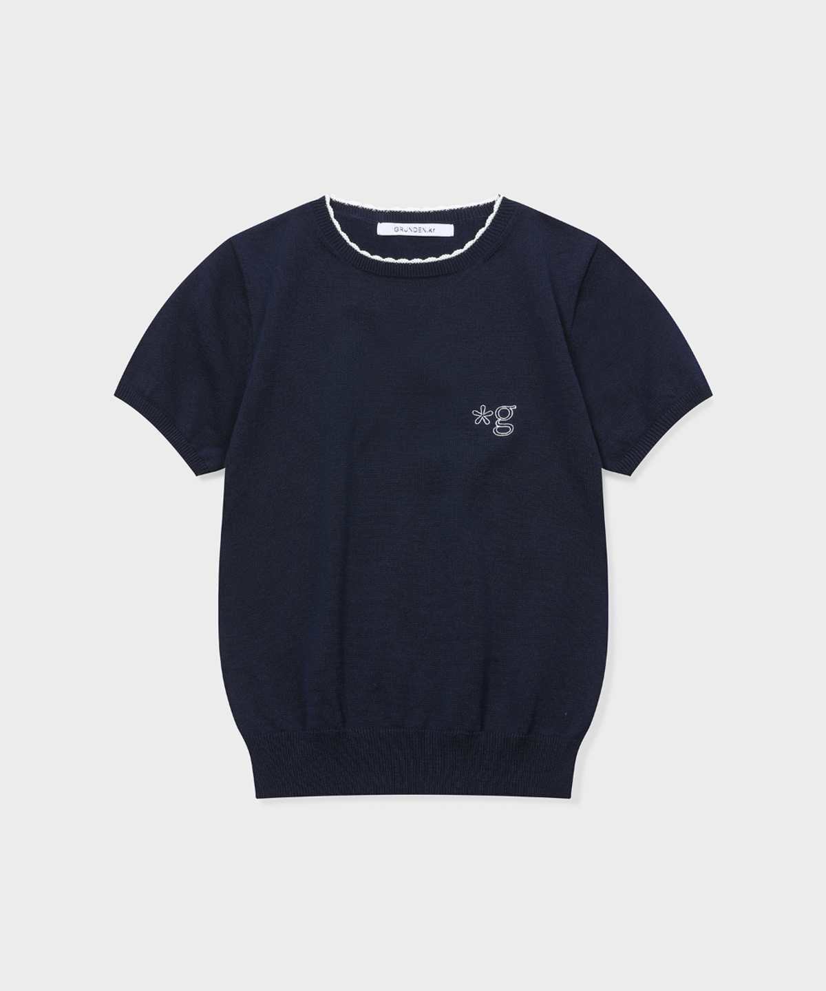 글런든(GRUNDEN) COOL COTTON KNIT TOP (INK NAVY)
