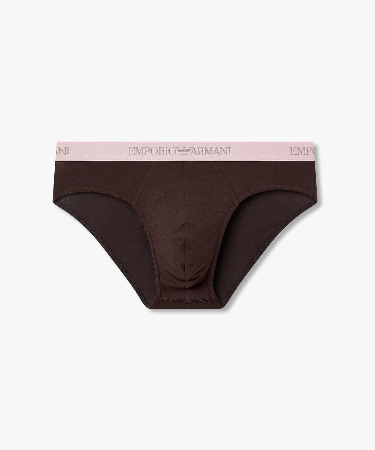 엠포리오 아르마니 언더웨어(EMPORIO ARMANI UNDERWEAR) 남성 자카드 로고 배색 밴딩 브리프_브라운 08M6111302