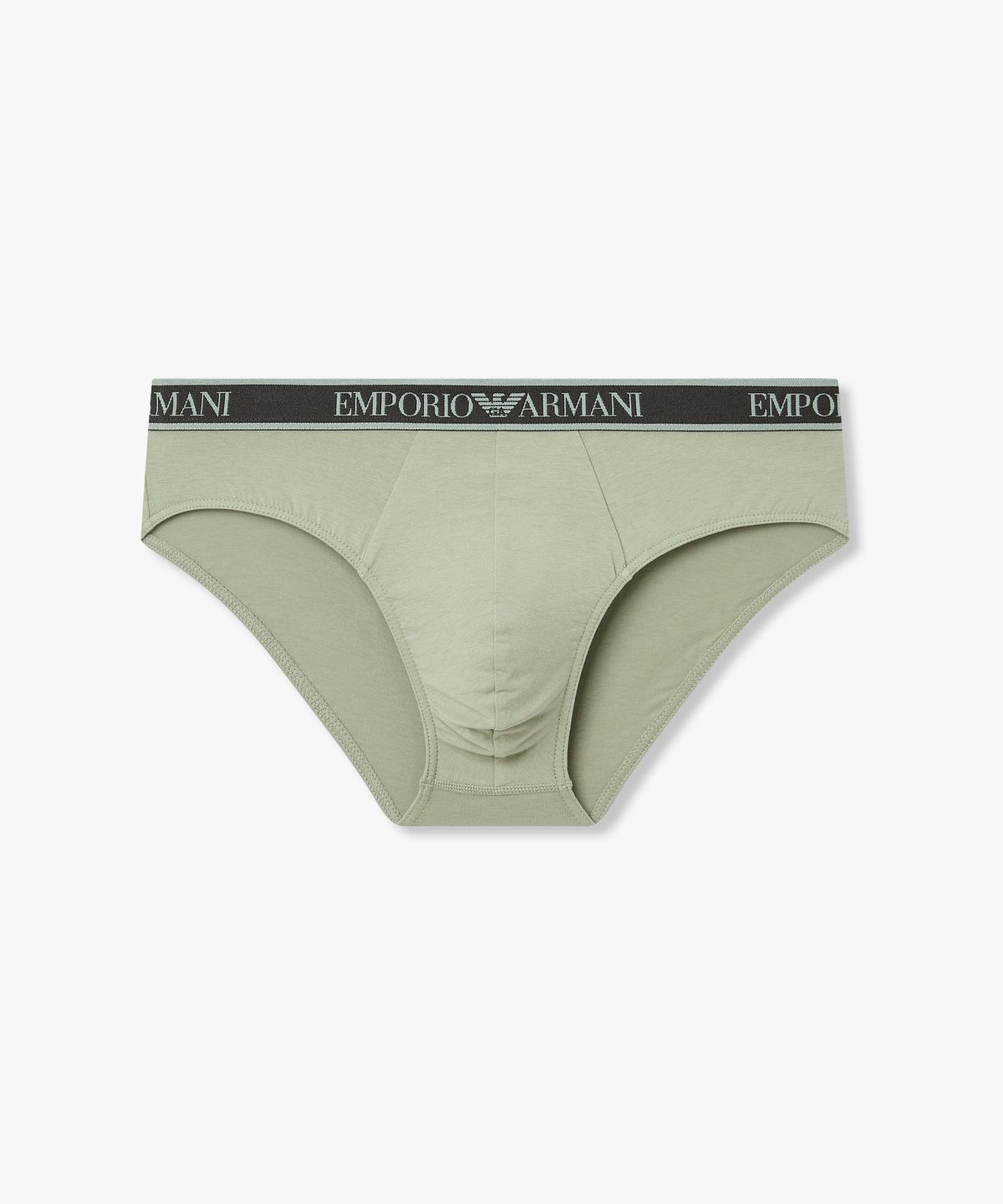 엠포리오 아르마니 언더웨어(EMPORIO ARMANI UNDERWEAR) 남성 라인 트림 배색 로고 프리프_라이트 카키 08M6111316