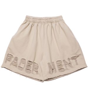 페이더로고 스크래치 데미지 쇼츠(Beige)