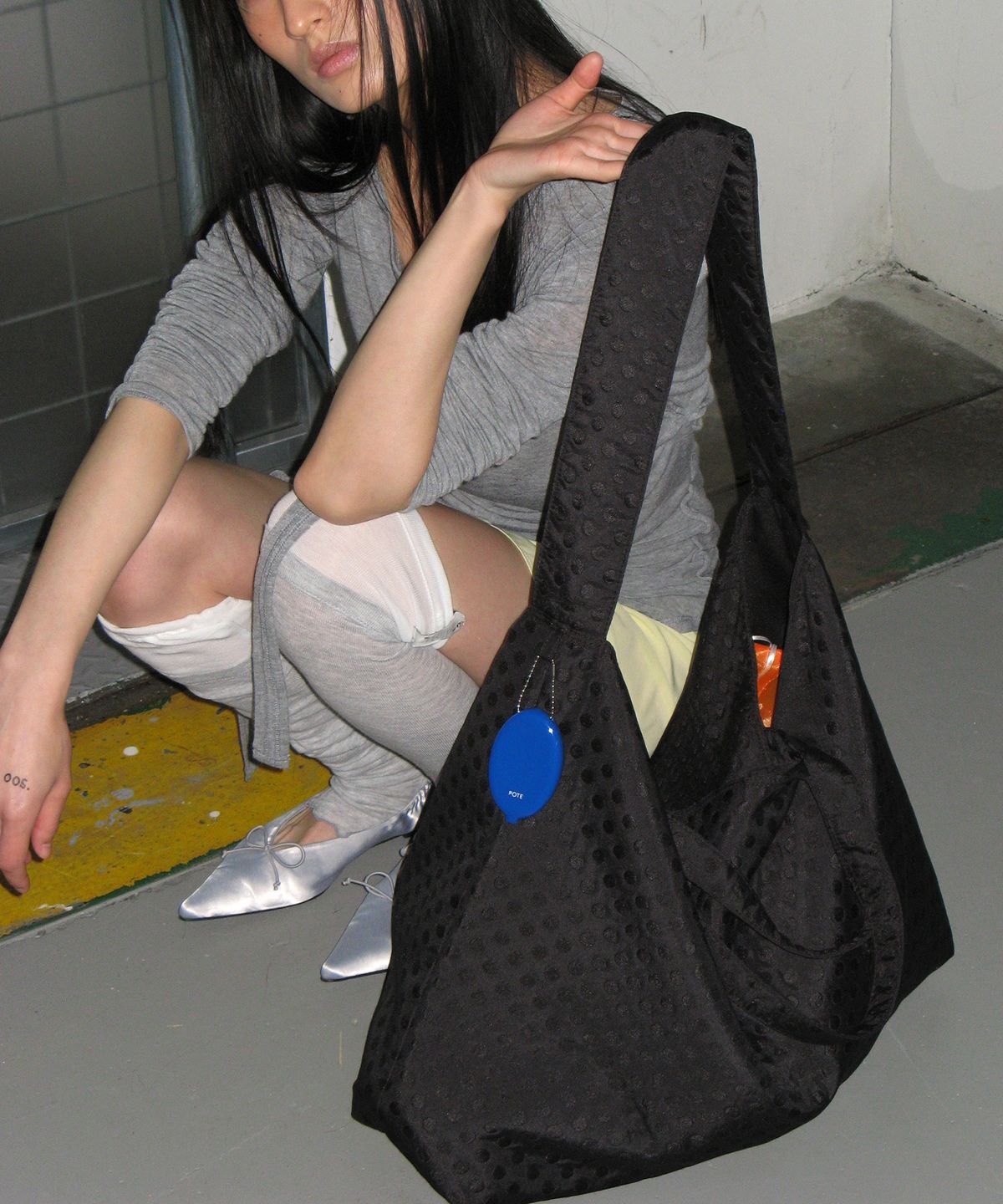 포테(POTE) [3차리오더:바로출고] 0015 3-Way Cross Bag_Dot Black