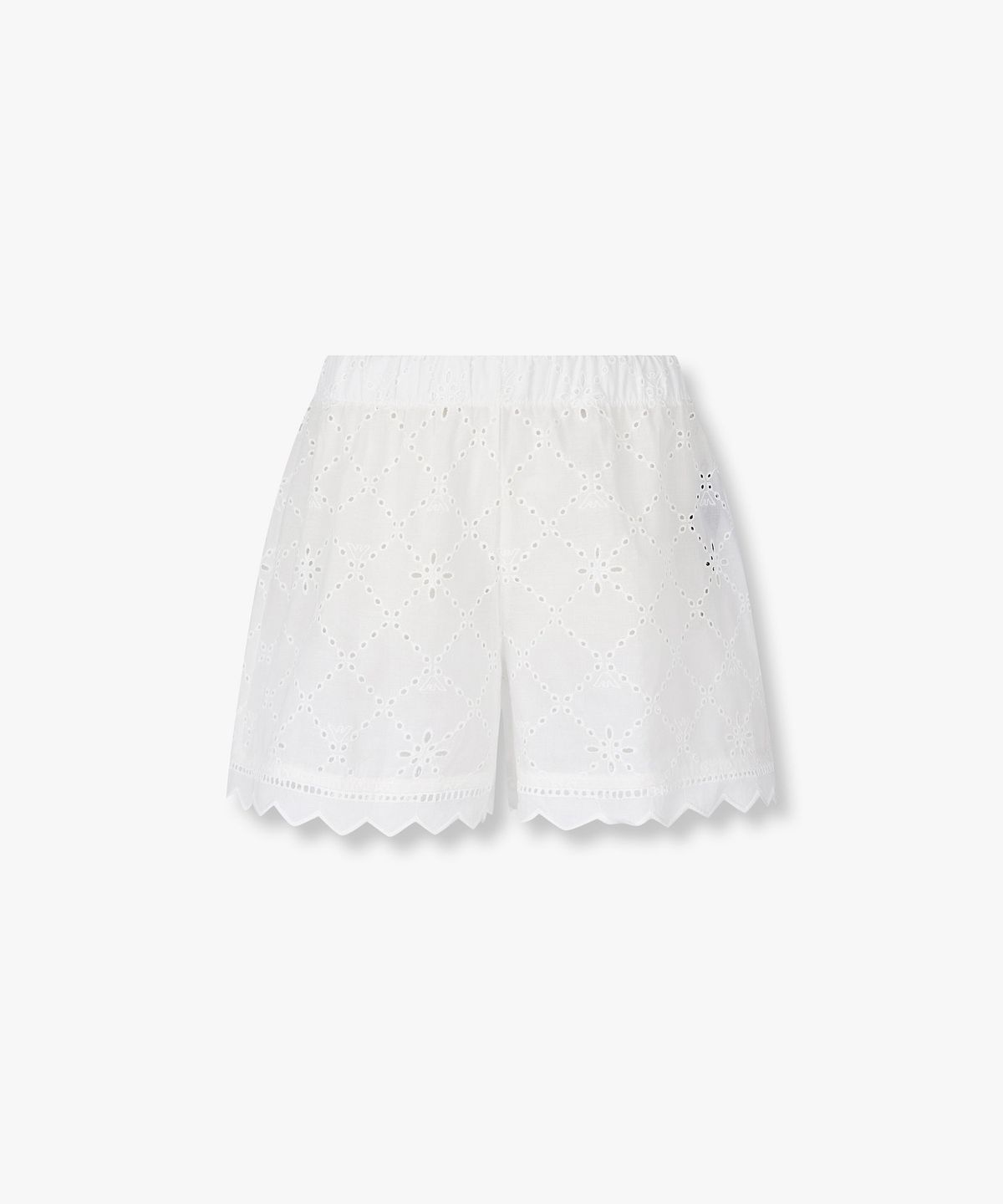 엠포리오 아르마니 언더웨어(EMPORIO ARMANI UNDERWEAR) 여성 아일렛 레이스 라운지 쇼츠_화이트 0826131505