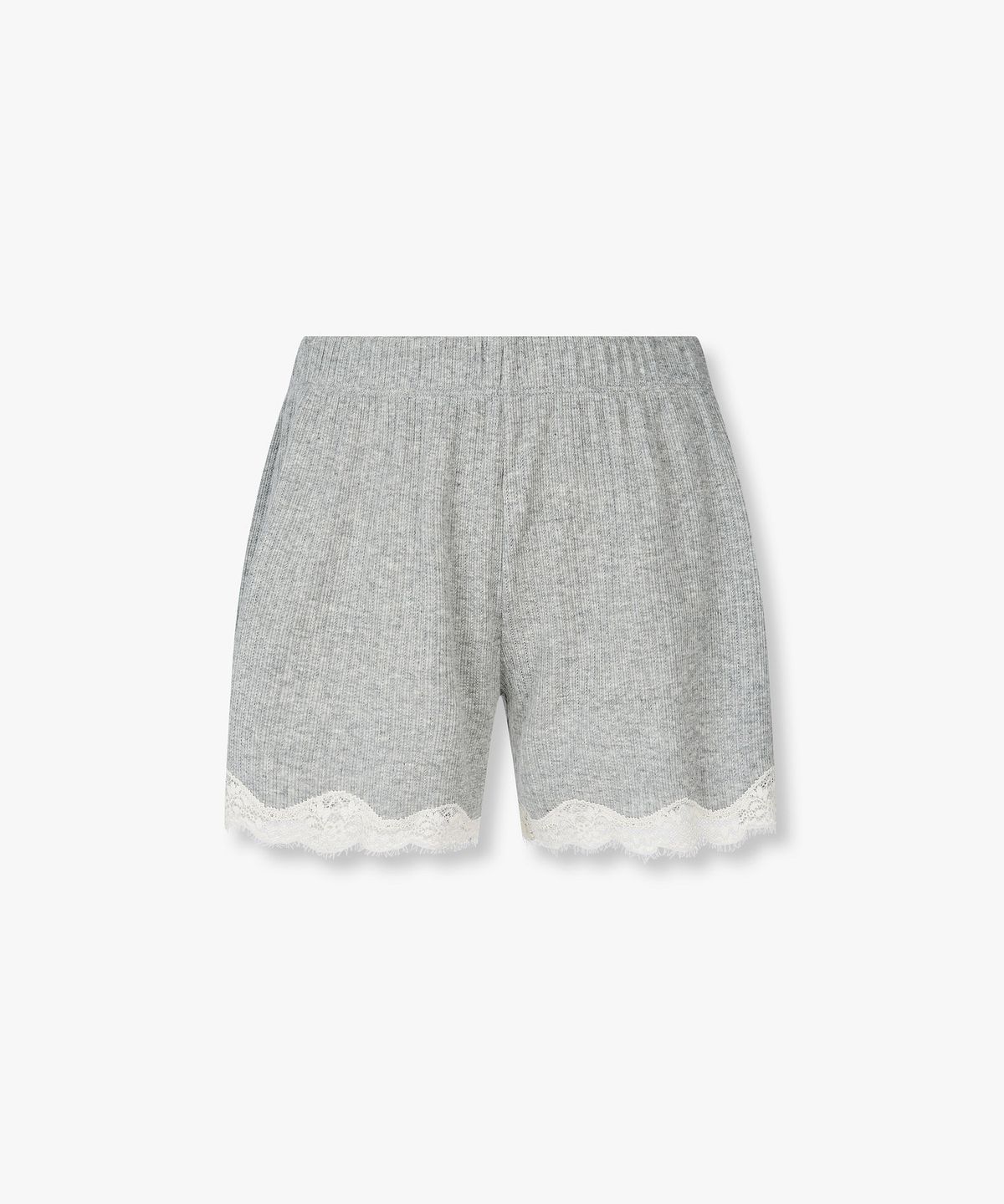 엠포리오 아르마니 언더웨어(EMPORIO ARMANI UNDERWEAR) 여성 레이스 패치 헴 라운지 쇼츠_멜란지 그레이 0826131503