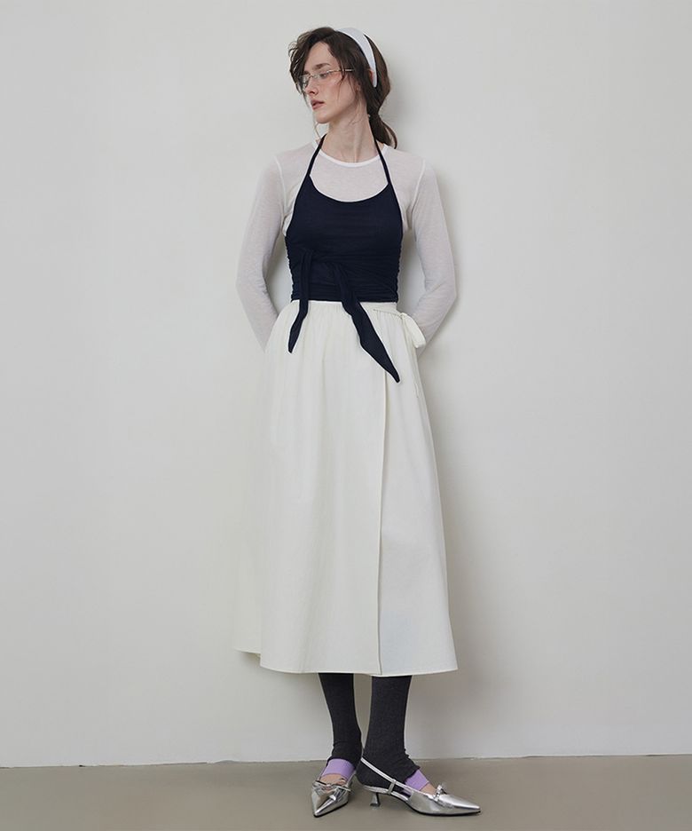 Getter Cotton Poplin Midi Wrap Skirt