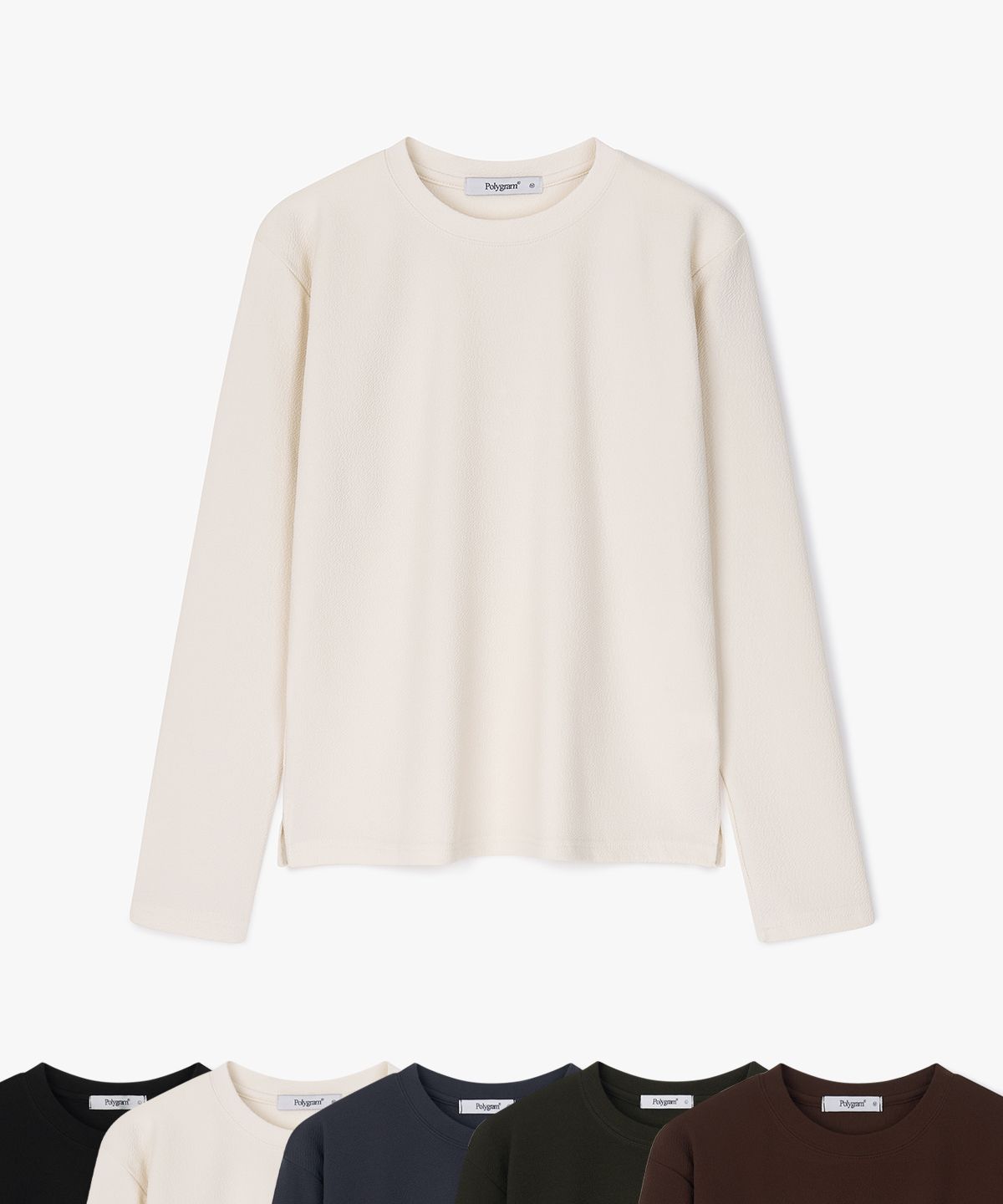 폴리그램(POLYGRAM) 데일리 링클 옆트임 롱슬리브 티셔츠 - 5COLOR