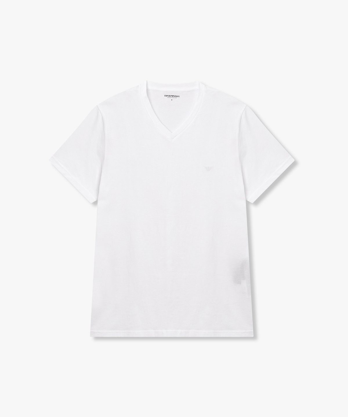 엠포리오 아르마니 언더웨어(EMPORIO ARMANI UNDERWEAR) 남성 브이넥 코튼 라운지 티셔츠_화이트 0816135002