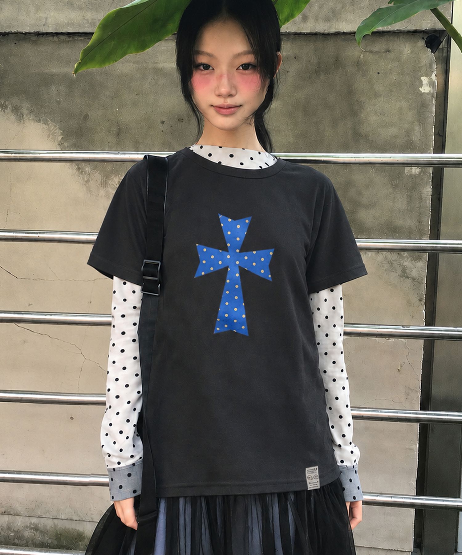 MUSINSA公式 | GRAVER [ユニセックス]ドットクロス半袖Tシャツ_5カラー