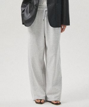 Aro Oversized Wide Drawstring Sweatpants_WHITE MELANGE