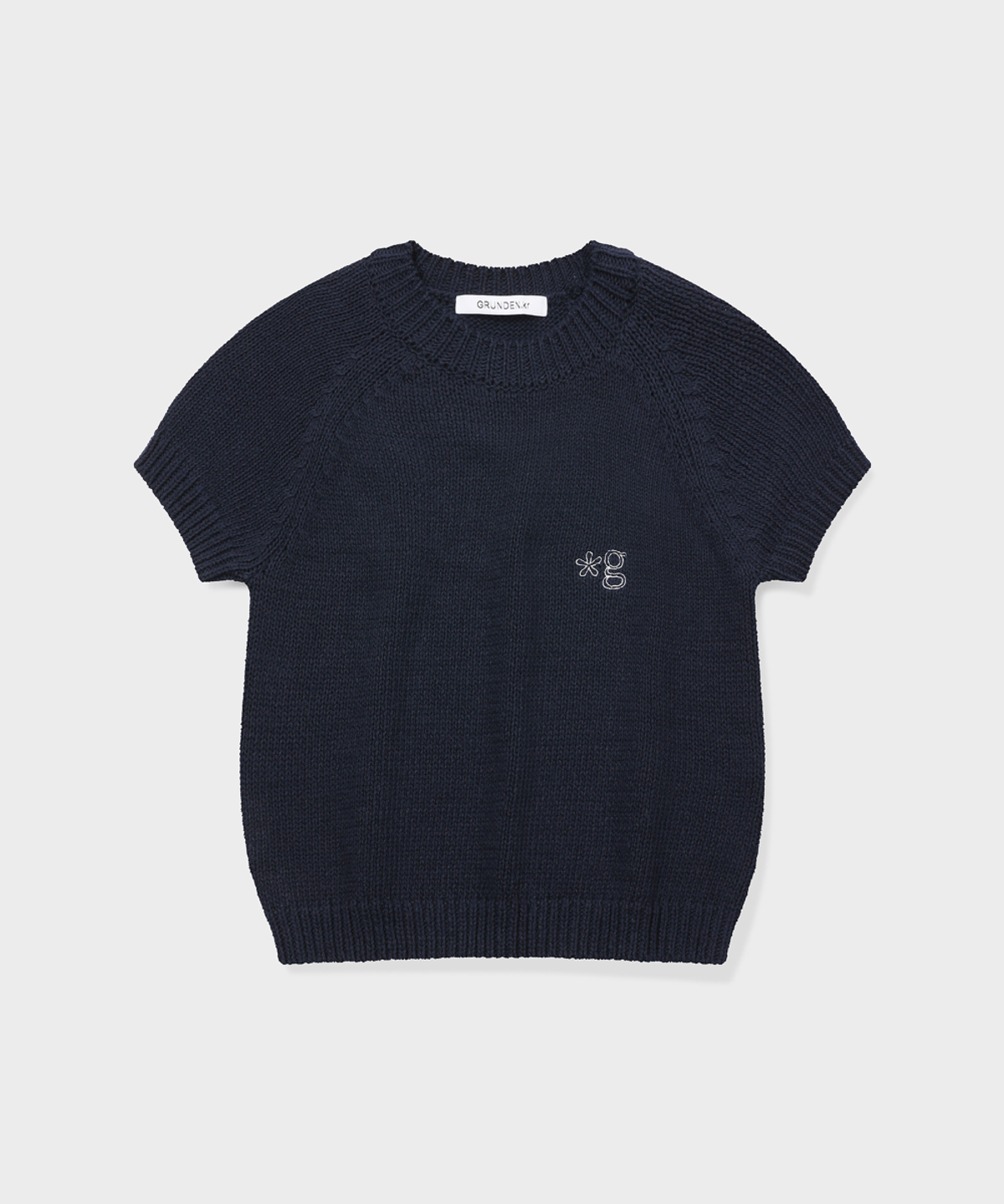 글런든(GRUNDEN) PLUMP SHORT-SLEEVE KNIT SWEATER (INK NAVY)