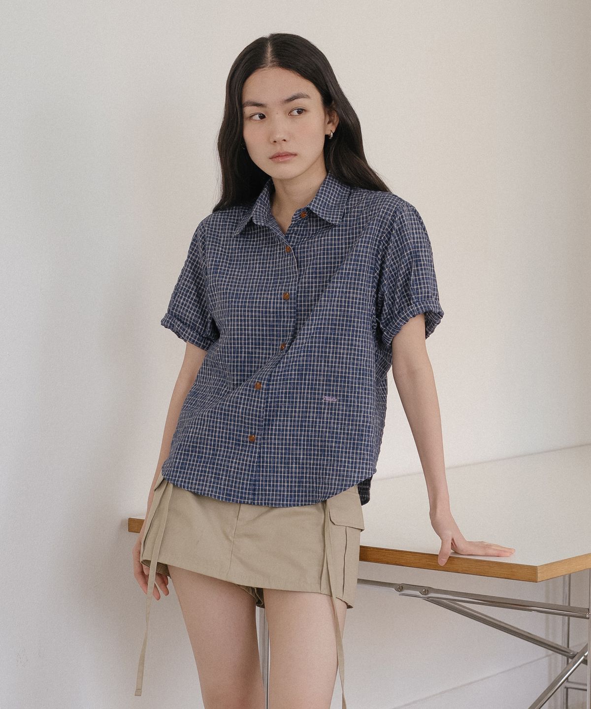 틸아이다이(TILL I DIE) Ann button point shirt_Navy