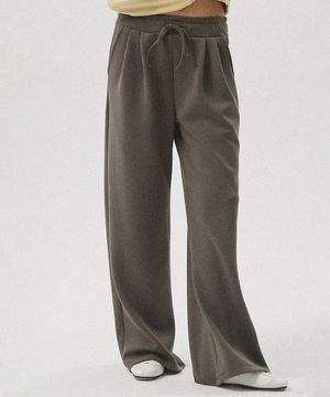 Maro Two-Tuck Wide Jersey Pants_DARK GREY