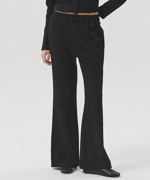 Selve Pleated Lace Bootcut Pants_BLACK