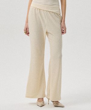 Aure Pleated Bootcut Pants_BEIGE