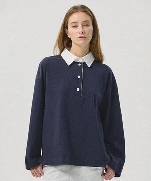 Airo Soft Cotton Oversized Rugby T-Shirt_NAVY