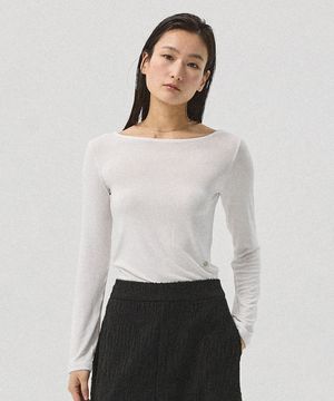 Lior Boat-Neck Long Sleeve Tee_WHITE