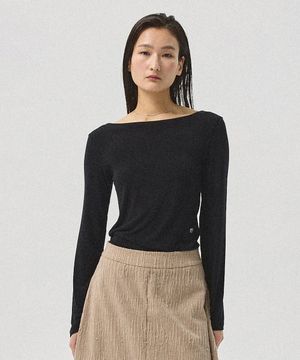 Lior Boat-Neck Long Sleeve Tee_BLACK