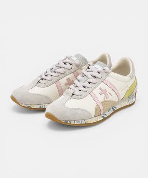 [26SS][JACKYX] 화이트 로고패치 소가죽 여성 스니커즈