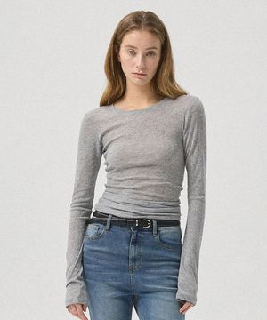 Elia Sheer Rib Long Sleeve Tee_MELANGE