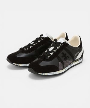 [26SS][JACKYX] 블랙 로고패치 소가죽 남성 스니커즈