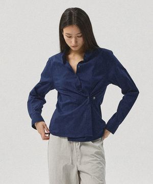 Mael Two-Way Cotton Span Twist Shirt_NAVY