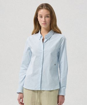 Mael Two-Way Cotton Span Twist Shirt_LIGHT BLUE