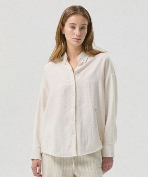 Benoit Linen Oversized Shirt_OATMEAL
