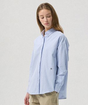 Rene Cotton Stripe Oversized Shirt_LIGHT BLUE