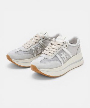 [26SS][BETHCOIN] 실버 로고패치 가죽 여성 스니커즈