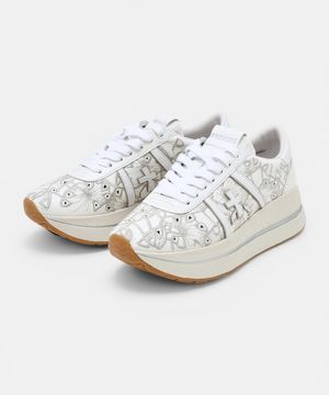 [26SS][BETHCOIN] 화이트 패치 소가죽 여성 스니커즈