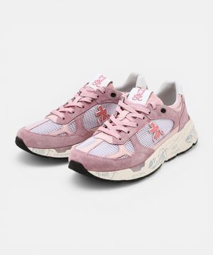 [26SS][MASE] 핑크 로고패치 소가죽 여성 스니커즈