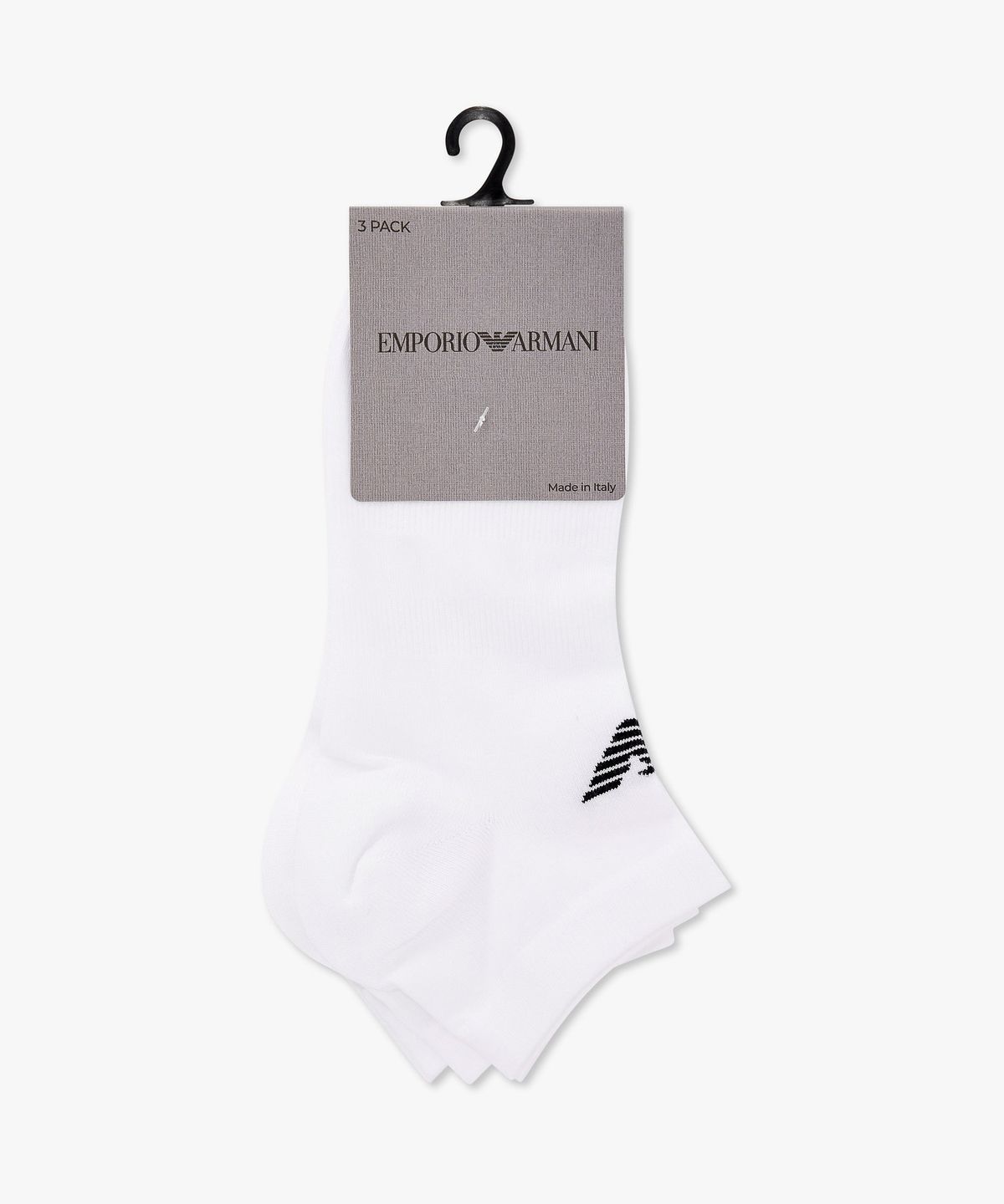 엠포리오 아르마니 언더웨어(EMPORIO ARMANI UNDERWEAR) 남성 이글 로고 스니커즈 삭스 3PACK_화이트 0816145005