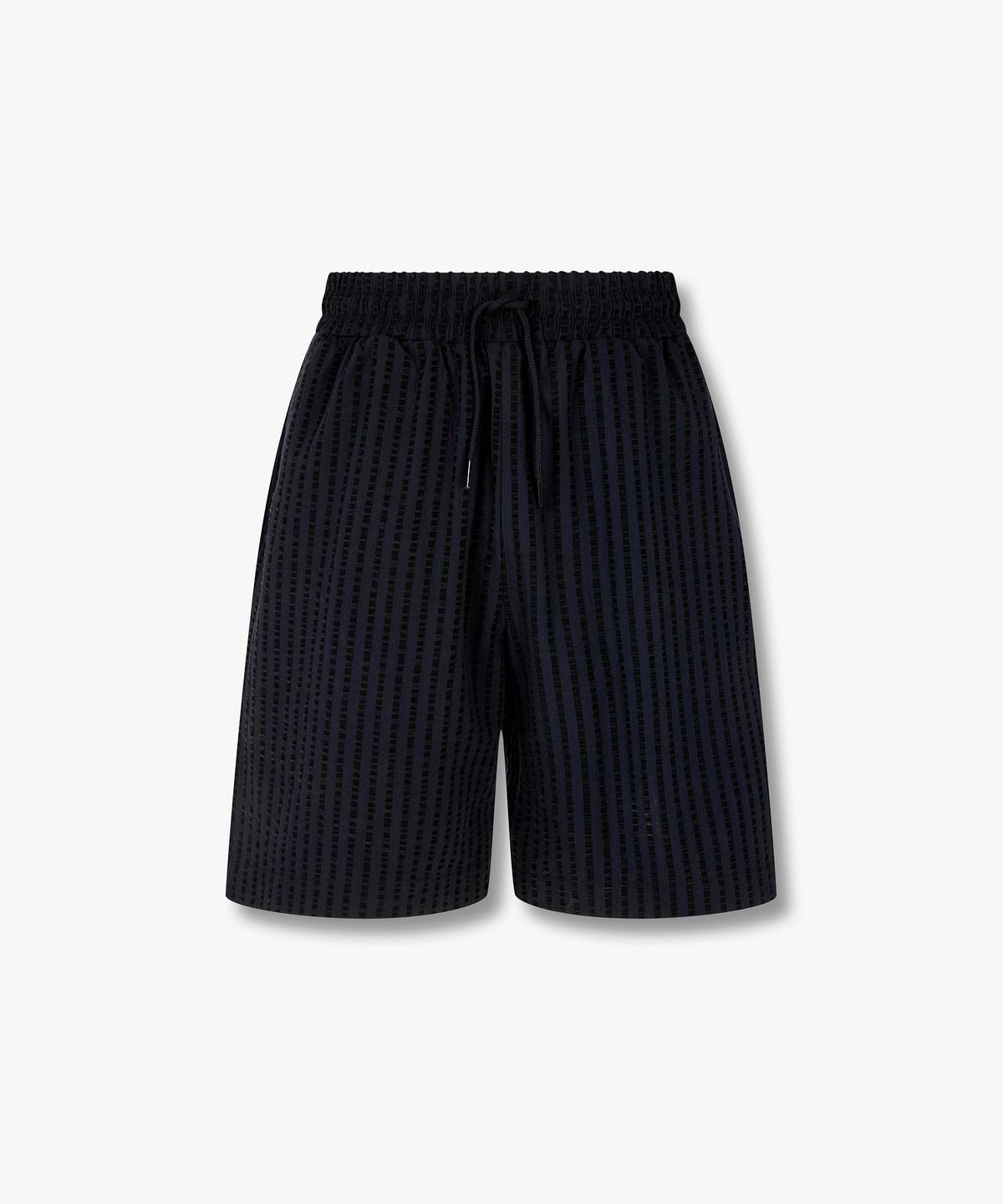 엠포리오 아르마니 언더웨어(EMPORIO ARMANI UNDERWEAR) 남성 텍스처드 스트라이프 비치웨어 쇼츠_블루 0816121155