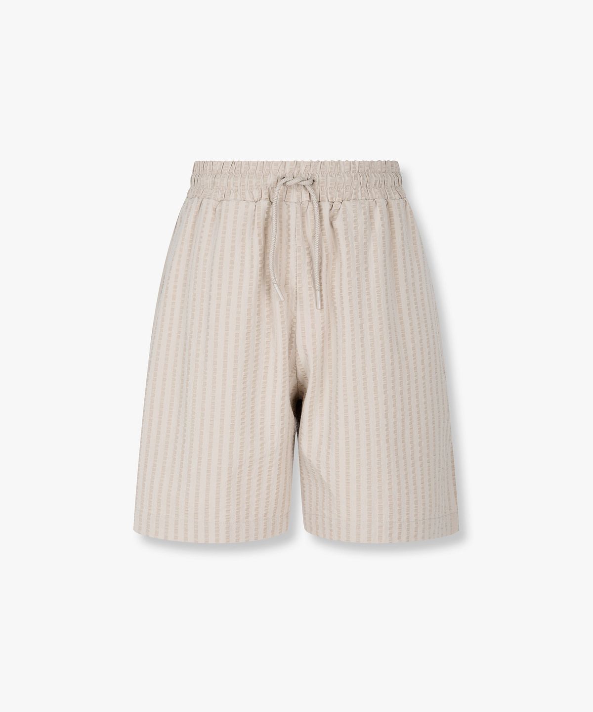 엠포리오 아르마니 언더웨어(EMPORIO ARMANI UNDERWEAR) 남성 텍스처드 스트라이프 비치웨어 쇼츠_베이지 0816121154