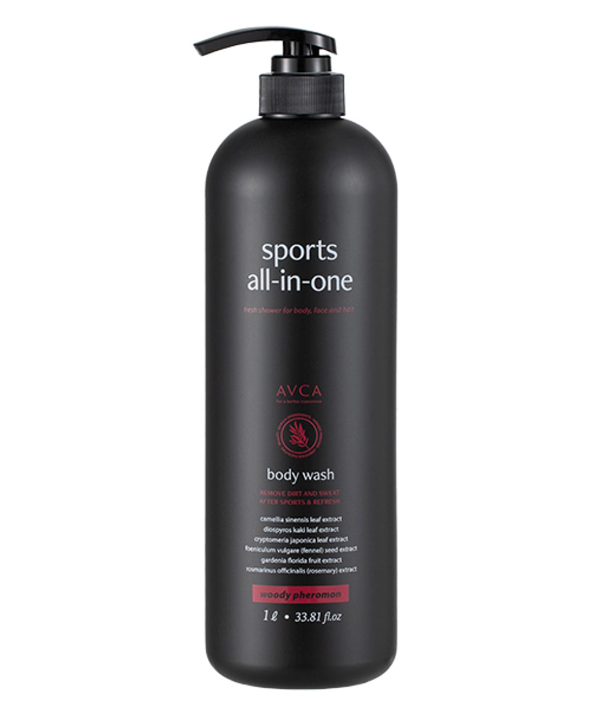아브카(AVCA) 스포츠 올인원 퍼퓸드 바디워시 우디 페로몬향 1000ml