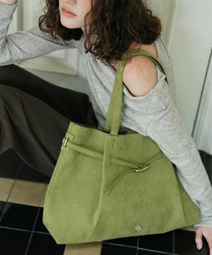 플뢰르 스웨이드 벨티드백_모스그린