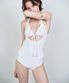 SHIRRING TOP LAYERED SWIMSUIT WHITE