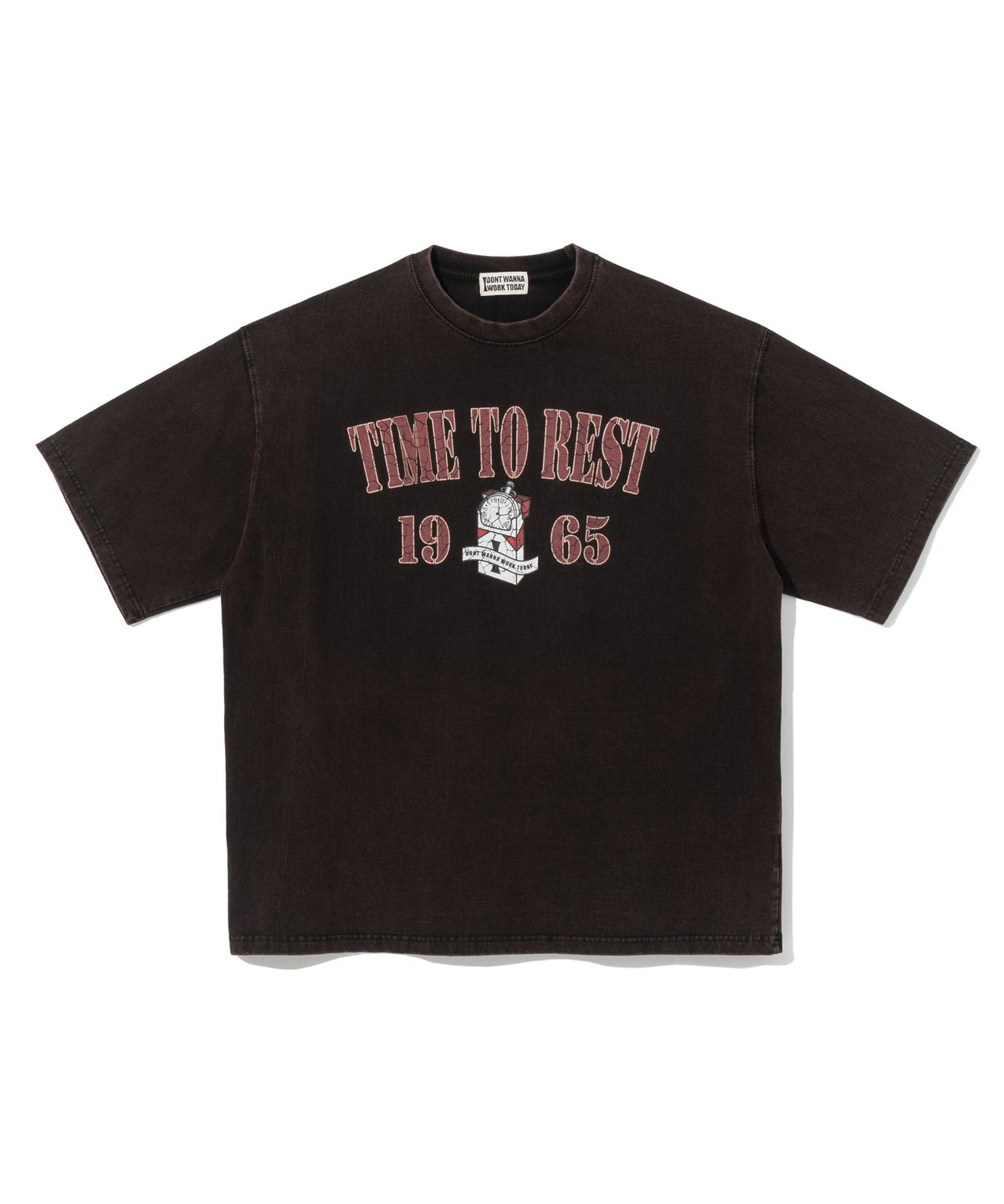 아이돈워너워크투데이(IDONTWANNAWORKTODAY) TIME TO REST SHORT SLEEVE (BROWN)