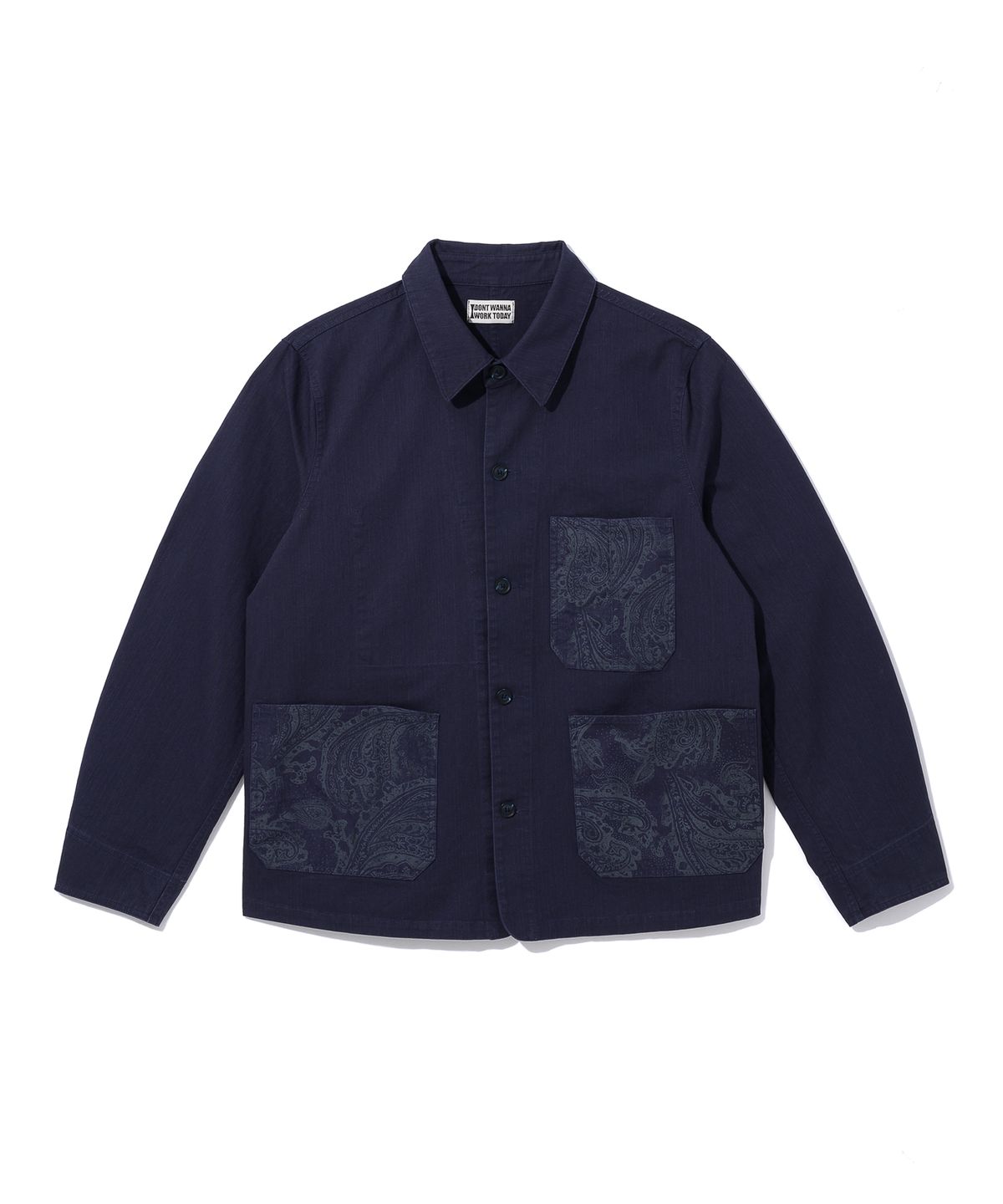 아이돈워너워크투데이(IDONTWANNAWORKTODAY) SHIRT JACKET (NAVY)