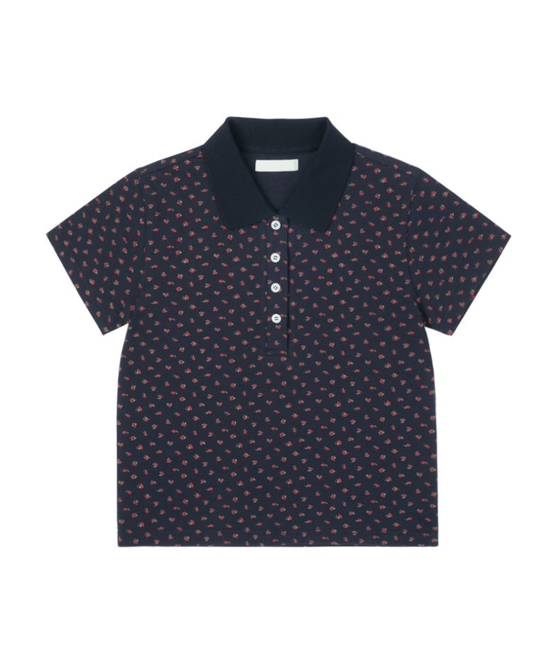 Floral Polo - Navy