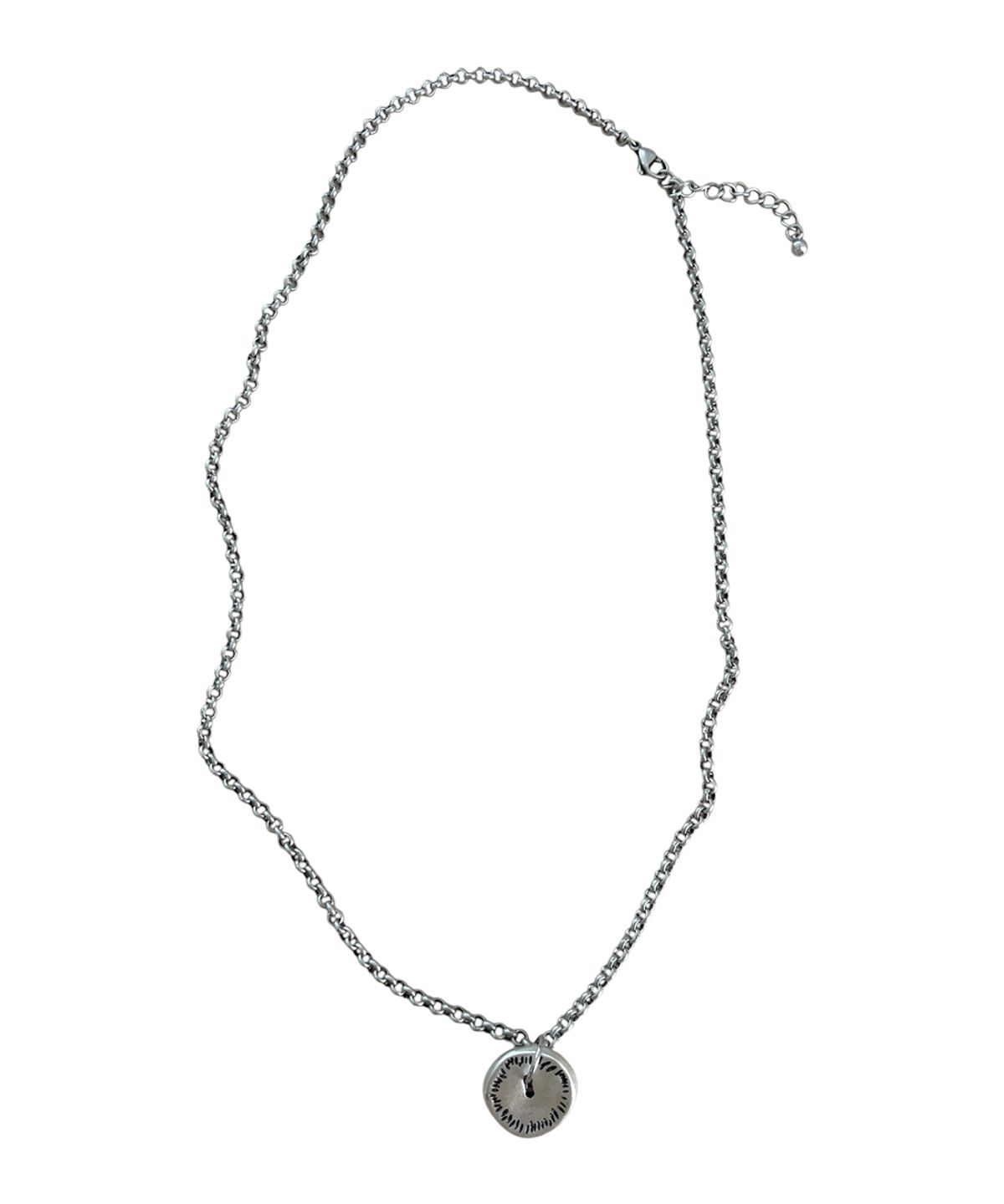 스케이터락(SK8ER ROCK) Button Antique Silver Steel Necklace