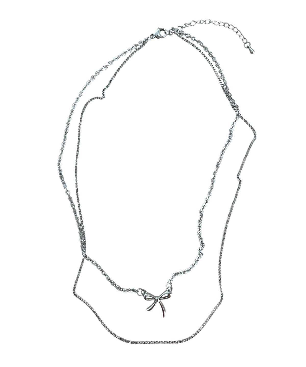 스케이터락(SK8ER ROCK) Ribbon Layered Surgical Steel Necklace