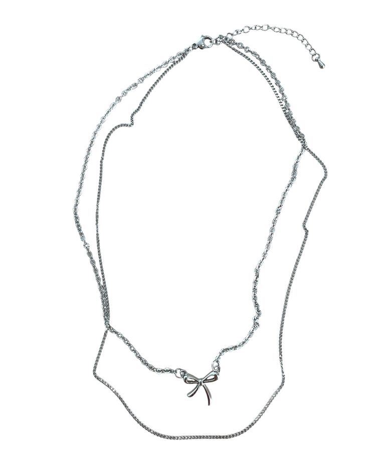 Ribbon Layered Surgical Steel Necklace