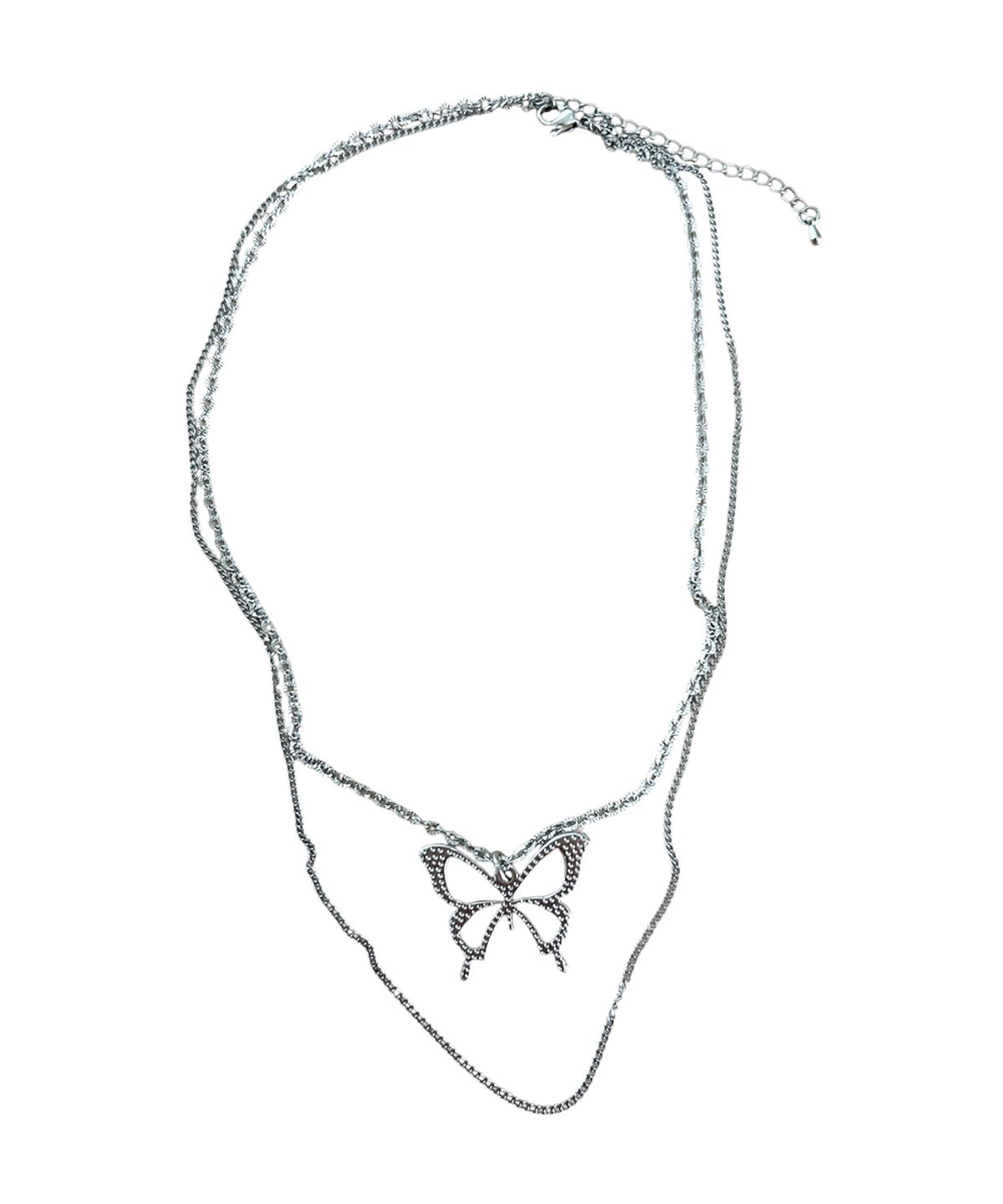 스케이터락(SK8ER ROCK) Butterfly Layered Surgical Steel Necklace