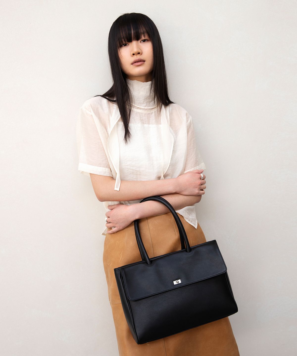 앤드로스(ANDROS) Atelier Double Medium Bag (Black)