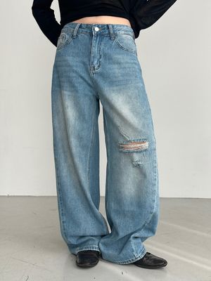 Fade Damage Wide Denim