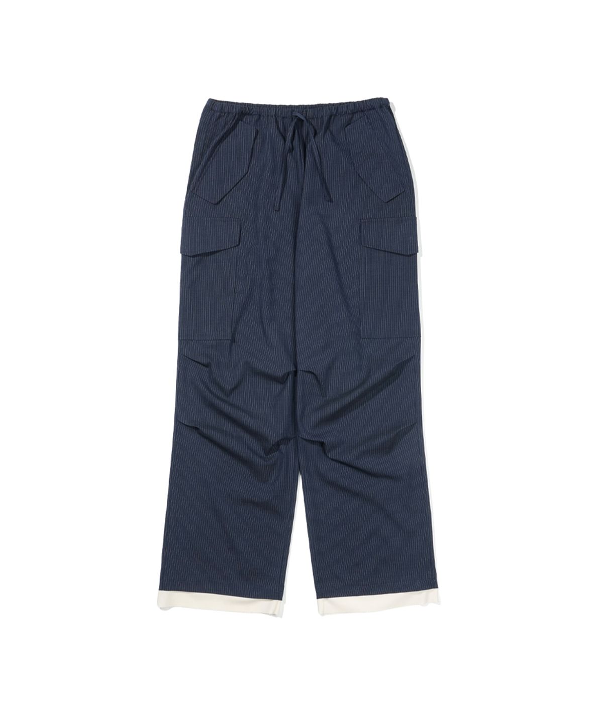 마이네임이즈피터(MYNAMEISPETER) (W) PETER LAYERED STRIPE SLACKS - NAVY